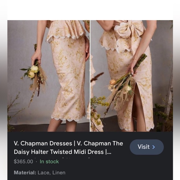 V CHAPMAN LADIES PINK FLOWERS LACE HALTER MIDI DRESS-12-WEDDING-PROM-GORGEOUS! - Picture 2 of 14